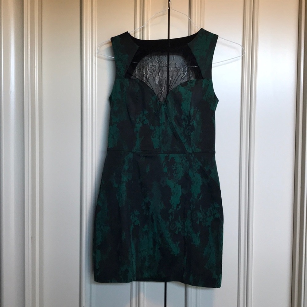 Aidan Mattox Green and Black Dress US size 4